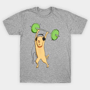 Dog Working Out: Barbell T-Shirt